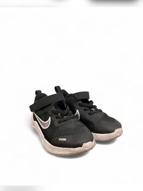 NIKE-  Kids size 9c Black Athletic Sneakers with Iridescent Swoosh